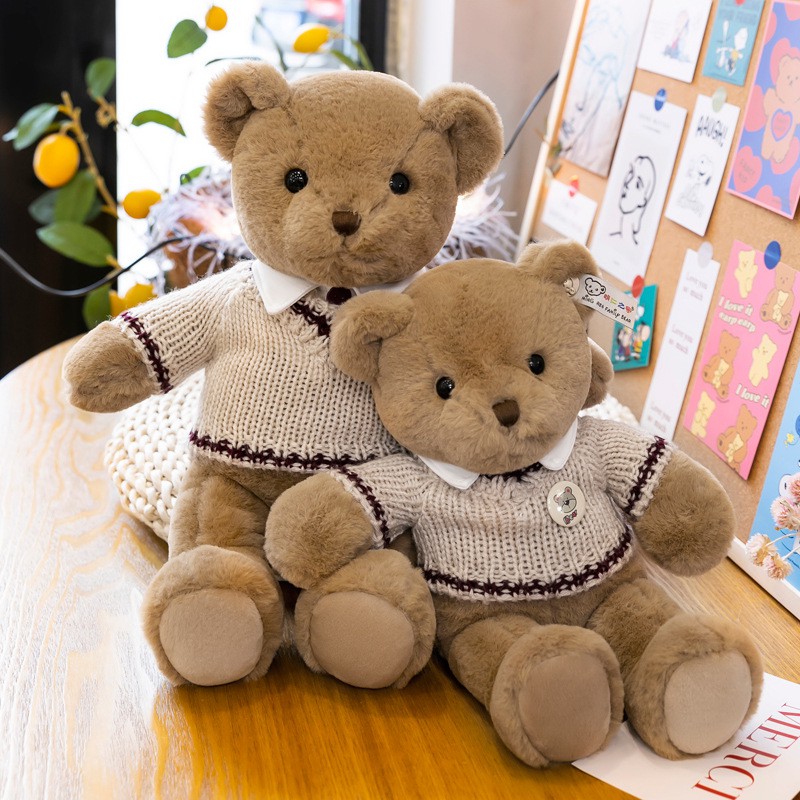 Mới Gấu Teddy Nhồi Bông Mặc Áo Sweater Đáng Yêu