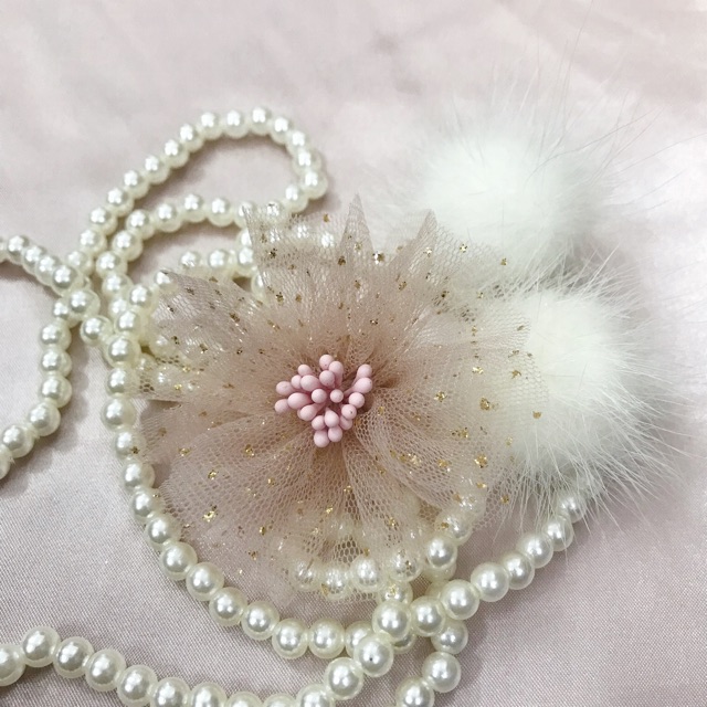 Hoa lưới kim tuyến có nhuỵ phụ kiện handmade