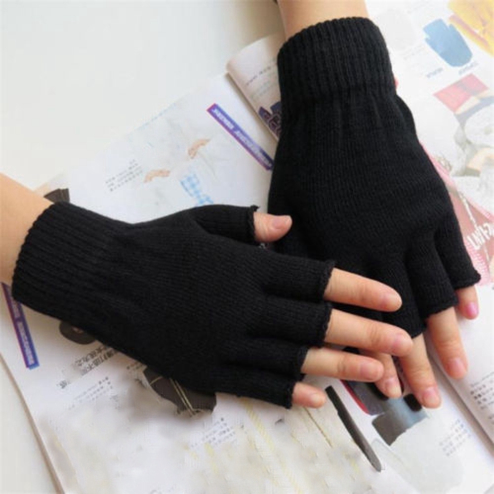 Cặp găng tay dệt kim co giãn giữ ấm mùa đông thời trang nam/nữ