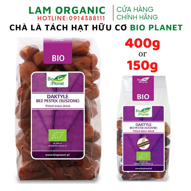 Chà là hữu cơ tách hạt Bio Planet 150g-400g-1kg