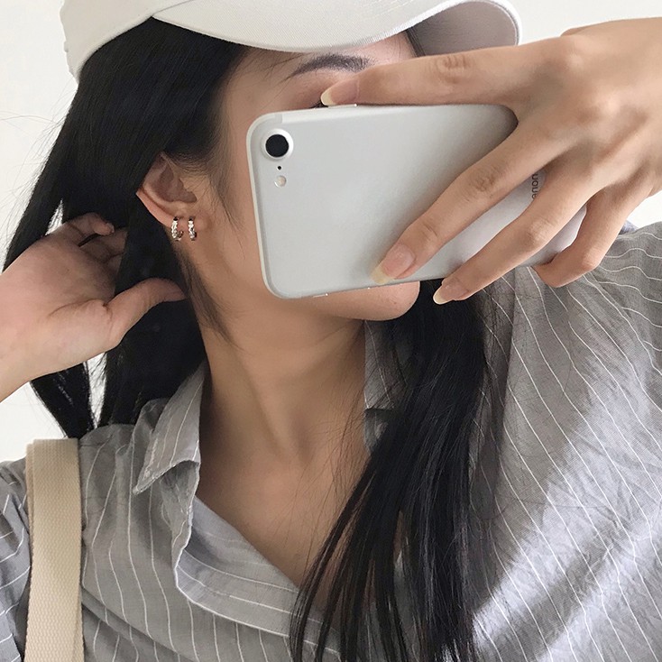  Bông tai nhỏ nhắn thiết kế gợn sóng tinh tế cá tính cho nữ C70