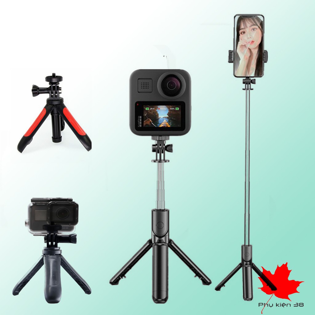 Tripod mini Gậy chụp hình - gậy chụp ảnh  3 chân Kéo Dài hỗ trợ live stream, gậy shorty, Cho Máy Ảnh Gopro, Sjcam, anken