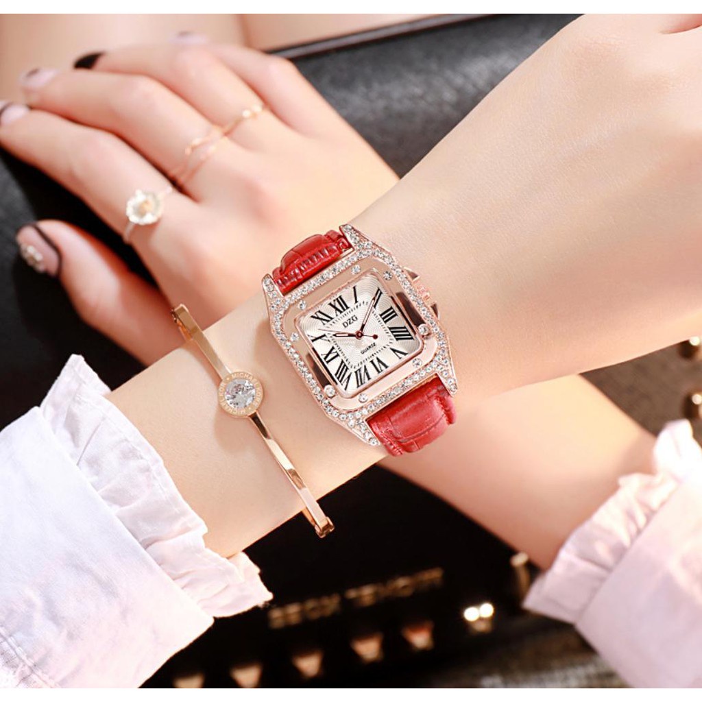 [Mã FAMARAL2 giảm 10K đơn 50K] [CỰC ĐẸP] ĐỒNG HỒ NỮ DÂY DA DZG QUARTZ ĐÍNH XOÀN LA MÃ PHONG CÁCH HÀN QUỐC | BigBuy360 - bigbuy360.vn