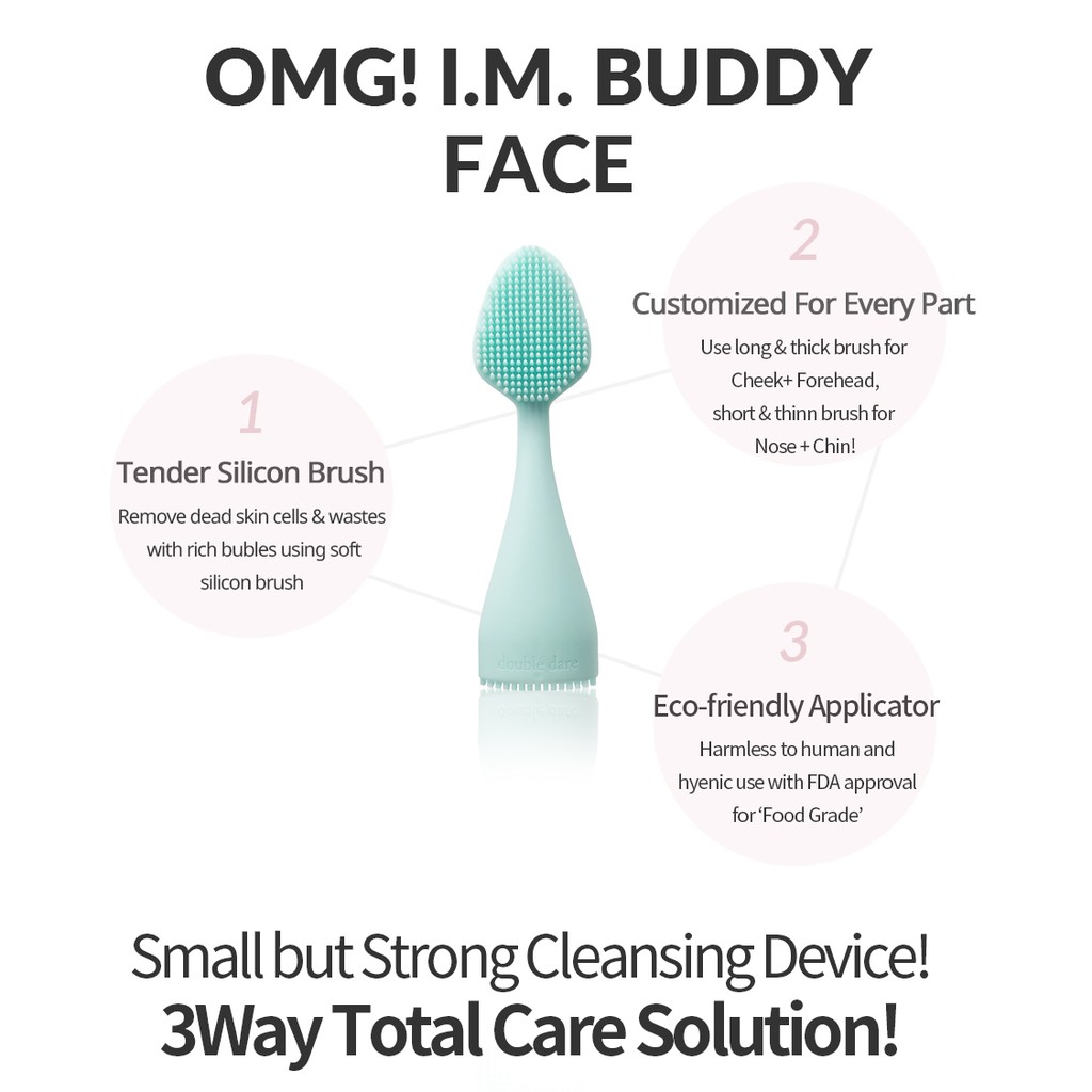 Cọ rửa mặt silicone Double dare (OMG)]I.M.BUDDY Face Dành Cho Mặt (Màu xanh)