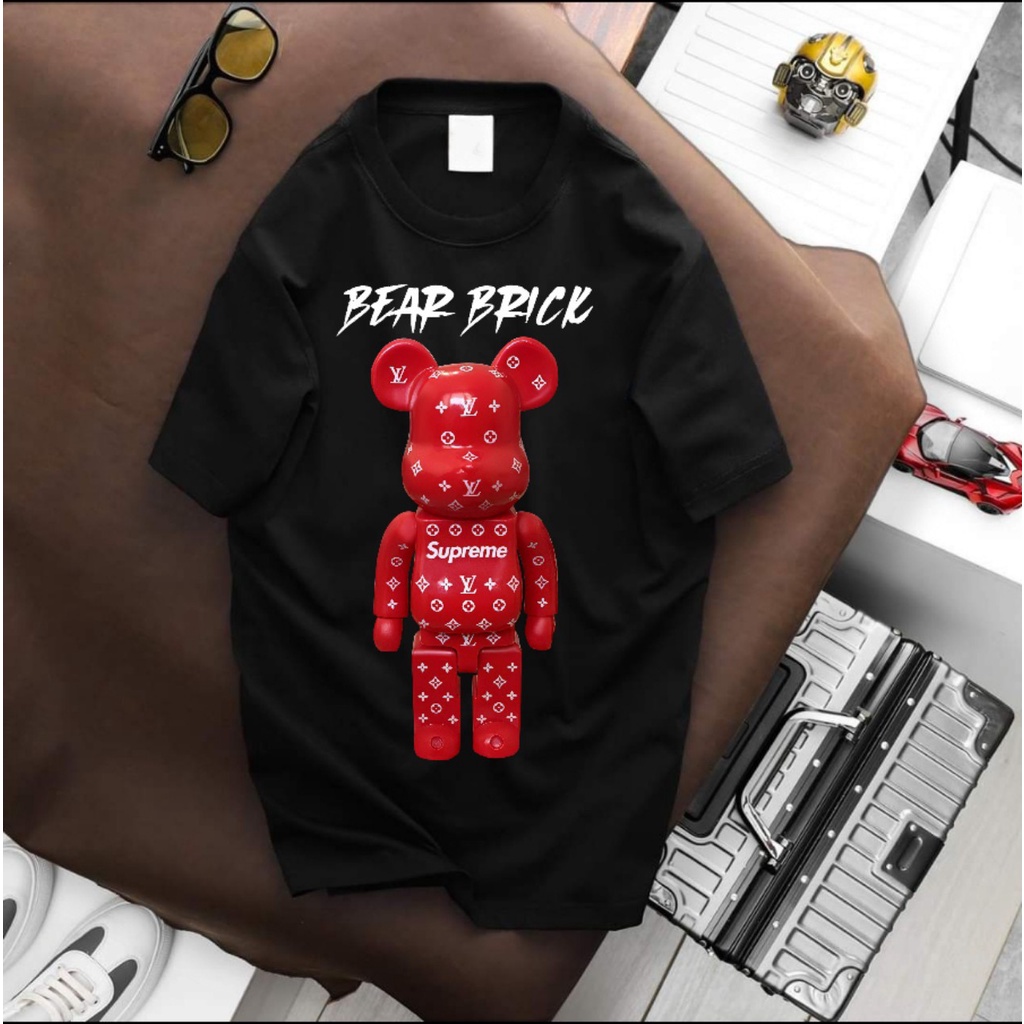 Áo thun nam tay ngắn trắng bigsize 85 - 125kg - gấu bearbrick