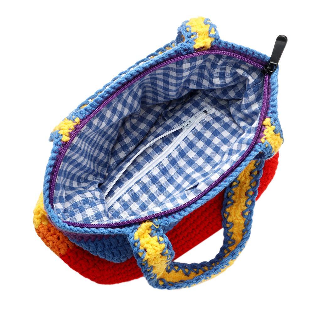 UUMIR Túi Đeo Vai Đan Len Màu Cầu Vồng Thời Trang Cho Nữ