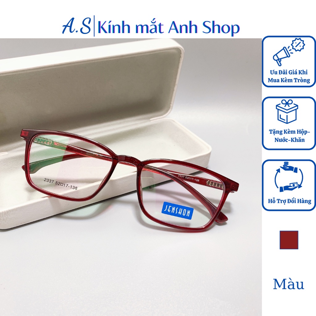 Kính vuông nữ giới chất liệu nhựa màu đỏ phong cách trẻ trung 2337