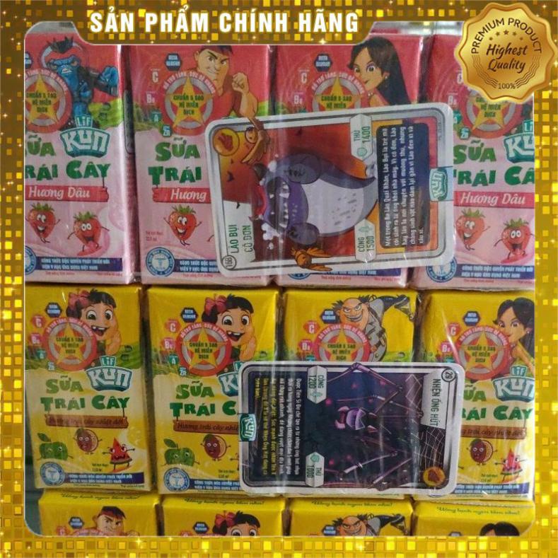 Thùng sữa Kun trái cây vị cam, dâu, nho, trái cây nhiệt đới 48 hộp 110ml