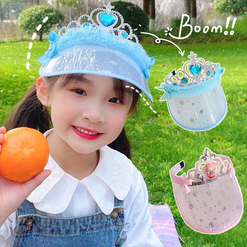 Nón Chống Nắng Khoét Rỗng Thoáng Khí In Họa Tiết Hoạt Hình Phong Cách Hàn Quốc Cho Bé Gái
