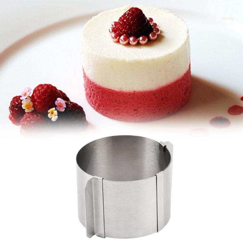 QQ Khuôn Làm Bánh Mousse Hình Tròn Bằng Thép Điều Chỉnh Được Tiện Lợi
