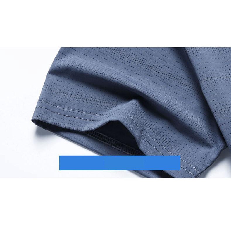 Áo Thun Tay Ngắn Phối Lưới Siêu Mỏng Nhanh Khô Thời Trang Mùa Hè Cho Đàn Ông Trung Niên 2022