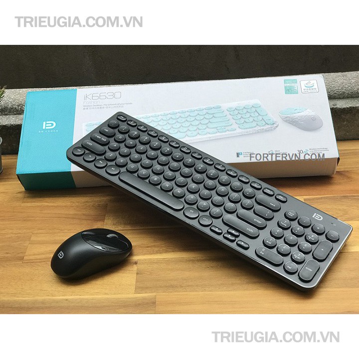 Bộ Bàn Phím Chuột Không Dây Forter IK6631 - Chính Hãng