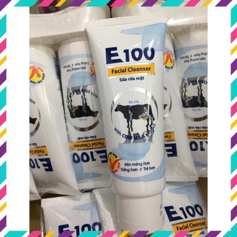 Sữa rửa mặt dưỡng trắng E100 con bò Facial Cleanser 80ml