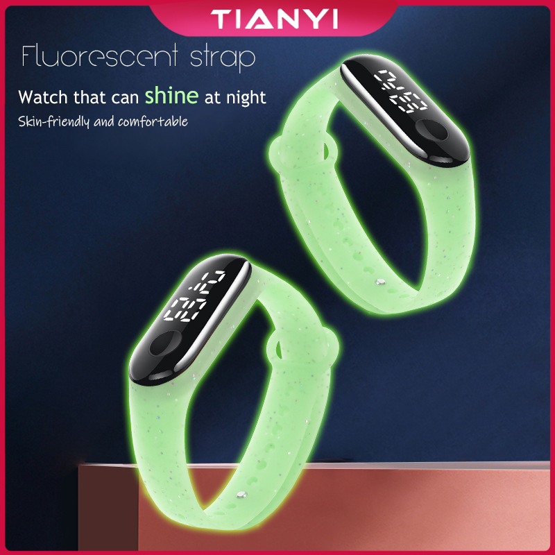 [New] LED Electronic Watch Student Fashion Creative Luminous Fluorescent Boy and Girl Touch Waterproof Watch