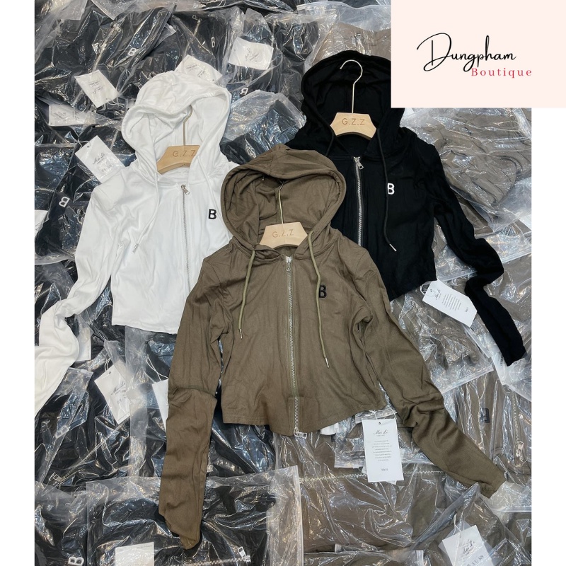 Áo khoác len tăm chữ B - Dungpham.Boutique