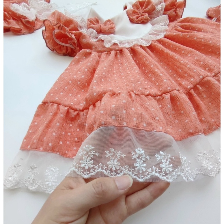 Set Váy Cho Bé Gái Thiết Kế Bánh Bèo Phối Ren Độc Đáo