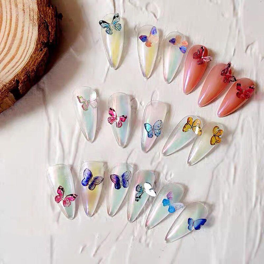 AROMA Set 20 Phụ Kiện Đính Trang Trí Móng Tay Hình Bướm 3D