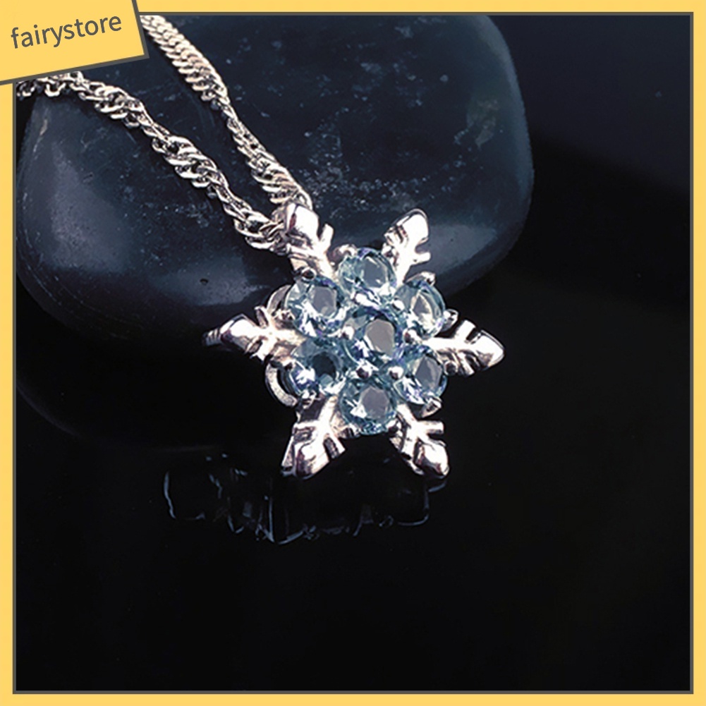 Dây Chuyền Hợp Kim Hình Hoa Tuyết Đính Đá Lấp Lánh