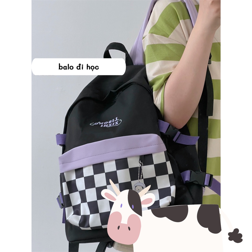 Balo đi học kẻ không thấm nước