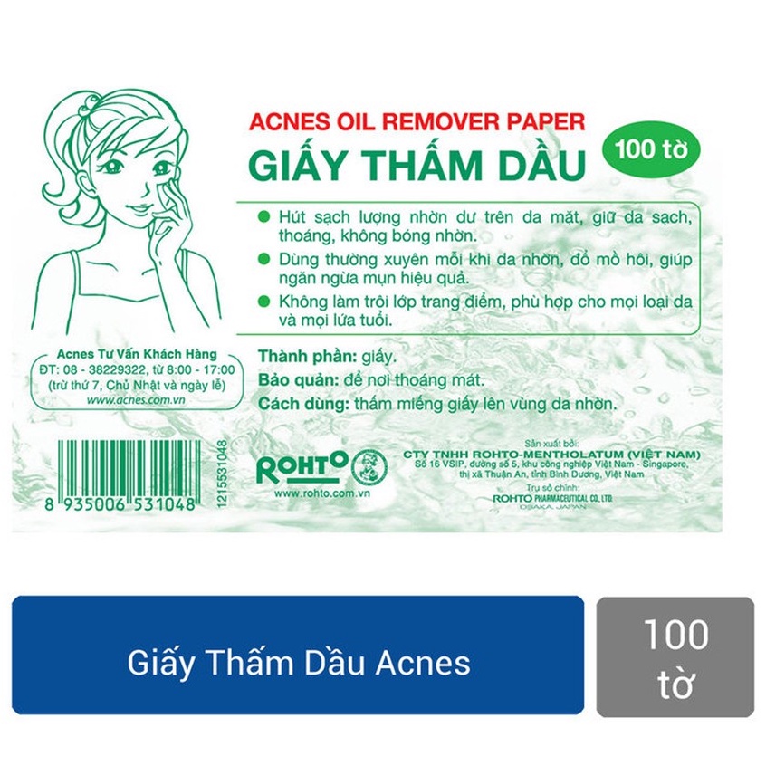 Giấy Thấm Dầu Acnes Oil Remover Paper (100 tờ)