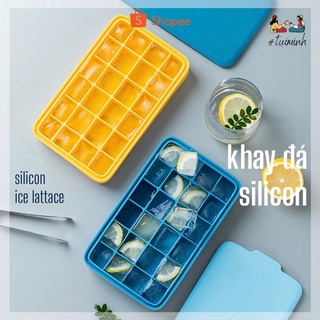 🍨Khay làm đá silicon có nắp bền đẹp chất lượng/ Silicon ice tray