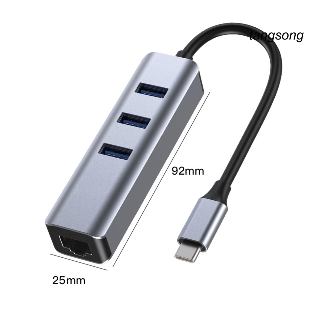 Bộ Chia 3 Cổng Usb 3.0 Type C Sang Rj45 Gigabit Ethernet Cho Macbook