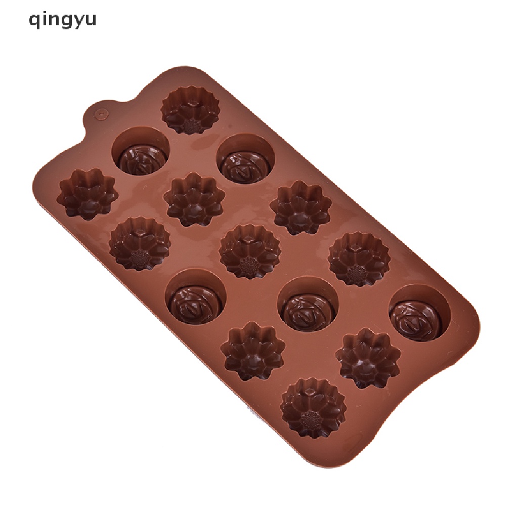 1 Khuôn Silicone Hình Hoa Hồng Làm Bánh / Xà Phòng