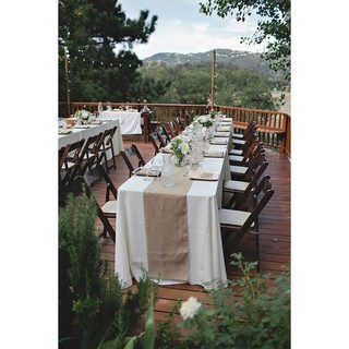 Dải ruyband vải bố trơn khổ 50cm, vải canvas table runner bàn tiệc rustic, vải gai thô nâu vintage