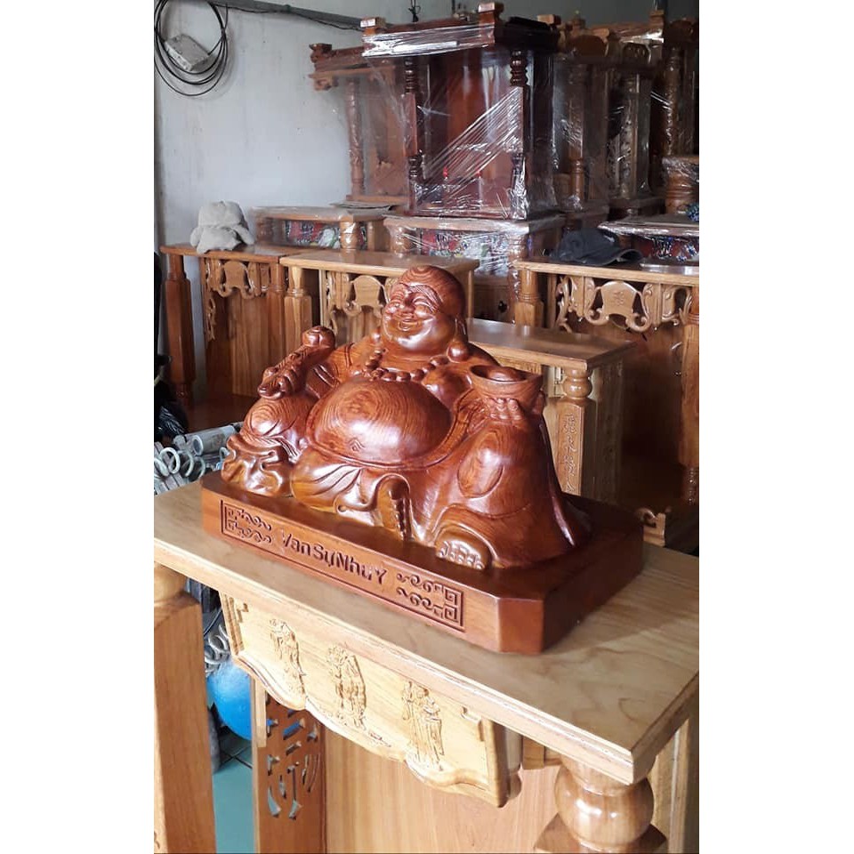Tượng Phật Di Lạc ngồi gỗ Hương ngang 40CM