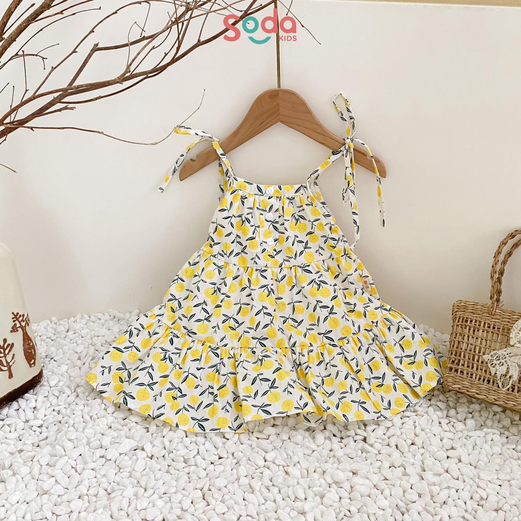 Váy bé gái SODA KIDS 2 dây hoa nhí chất liệu thô mềm, mát phong cách Hàn Quốc