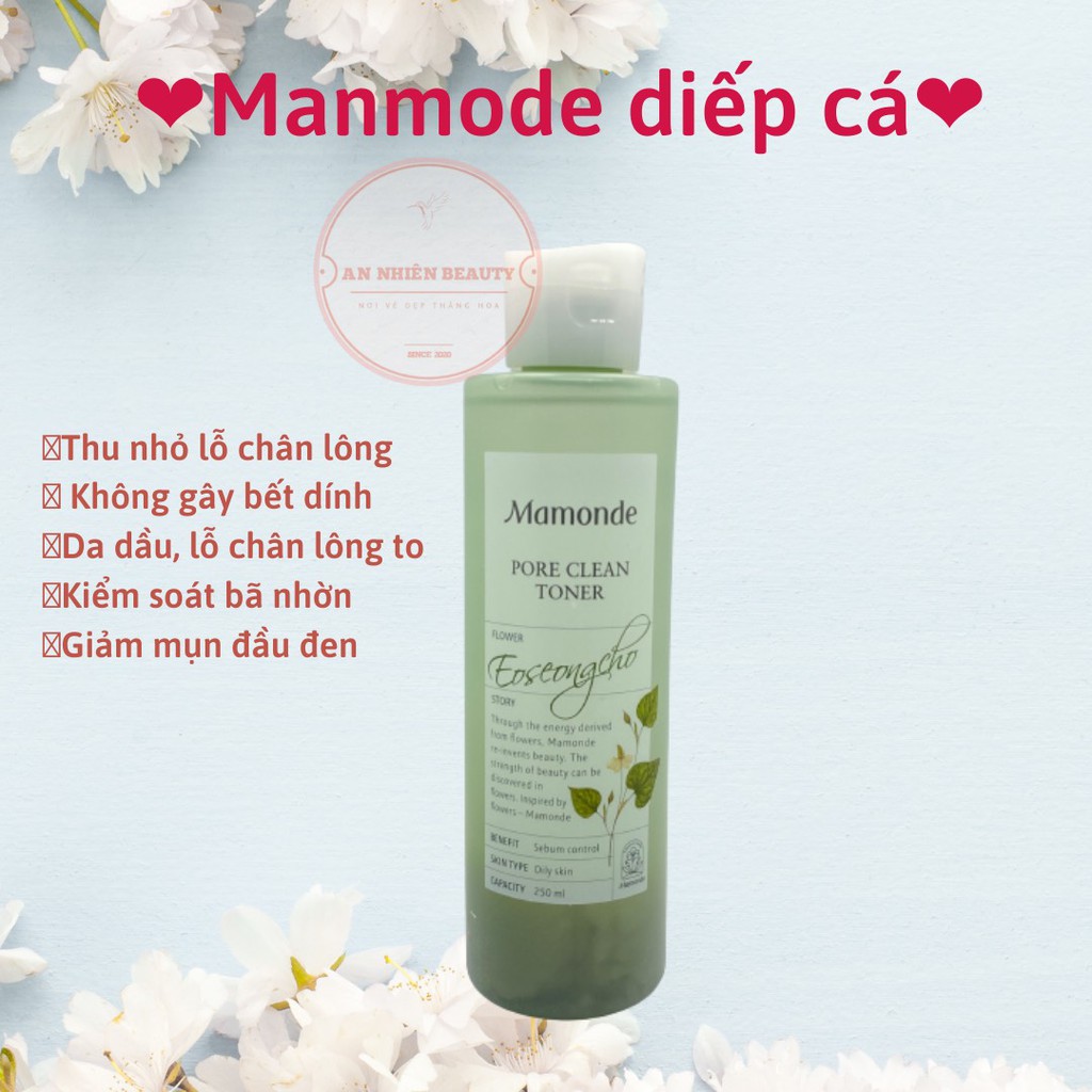 MAMONDE Nước Hoa Hồng Diếp Cá ⚡FREE SHIP⚡ Không Cồn Dưỡng Ẩm Mamonde Water Toner 250ml