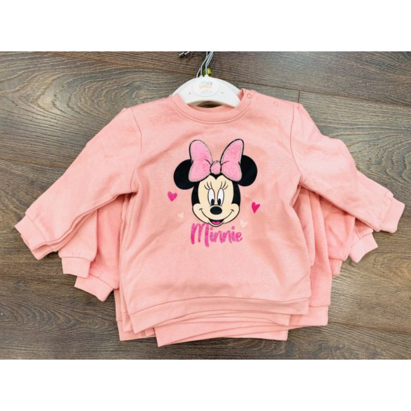 Áo nỉ Disney Minne hồng tqxk xuất dư size nhí