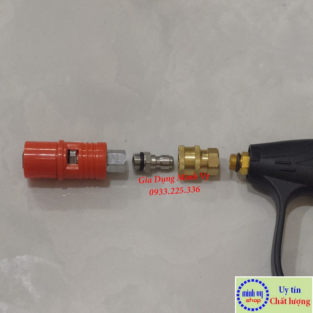 Đầu đực nối nhanh 1/4 inch - Nối súng phun với béc máy rửa xe, bình phun bọt tuyết máy xịt rửa áp lực cao -KBI14duc