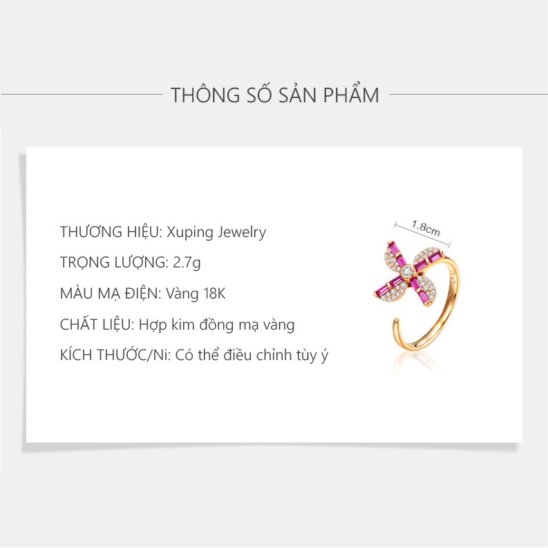 Nhẫn Nữ Mạ Vàng 18K, Thiết Kế My Flower Hình Hoa Cổ Điển, XPN33