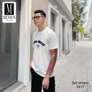 ⭐️SIÊU PHẨM⭐️Áo Phông Nam Luonvuituoi chữ nổi cổ tròn ngắn tay - Áo Thun Nam mùa hè chất mát cao cấp MENSON M6033