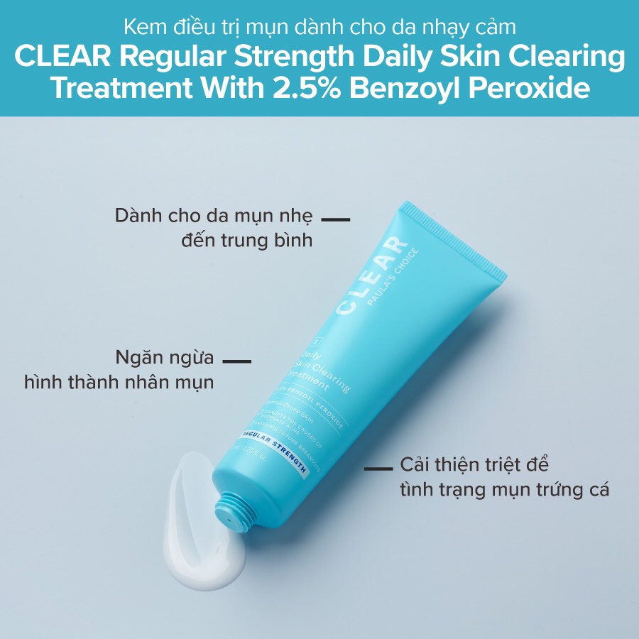 Kem Chấm Mụn Paula's Choice Clear Regular Strength Daily Skin Clearing Treatment 2.5% Benzoyl Peroxide