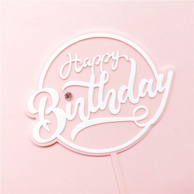 Que Chữ Happy Birthday Cắm Trang Trí Bánh Kem