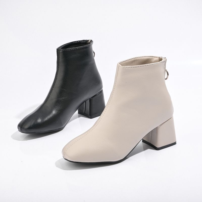 B110 Boot da lì mũi vuông khóa sau gót vuông 5p | BigBuy360 - bigbuy360.vn