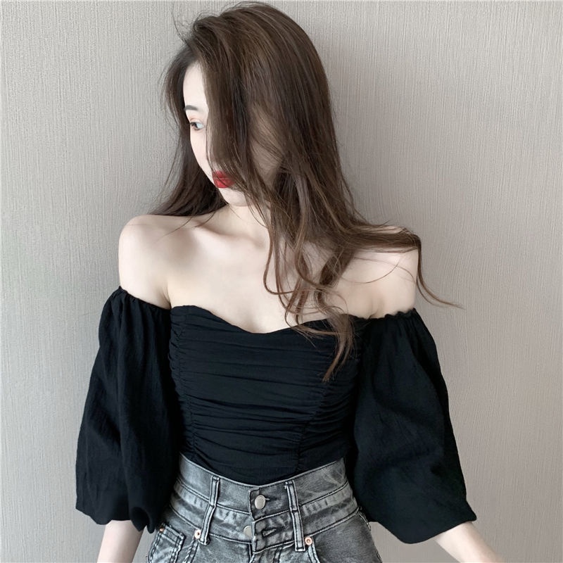 Áo kiểu COZOKC tay ngắn dáng ôm phong cách Hàn Quốc hợp thời trang