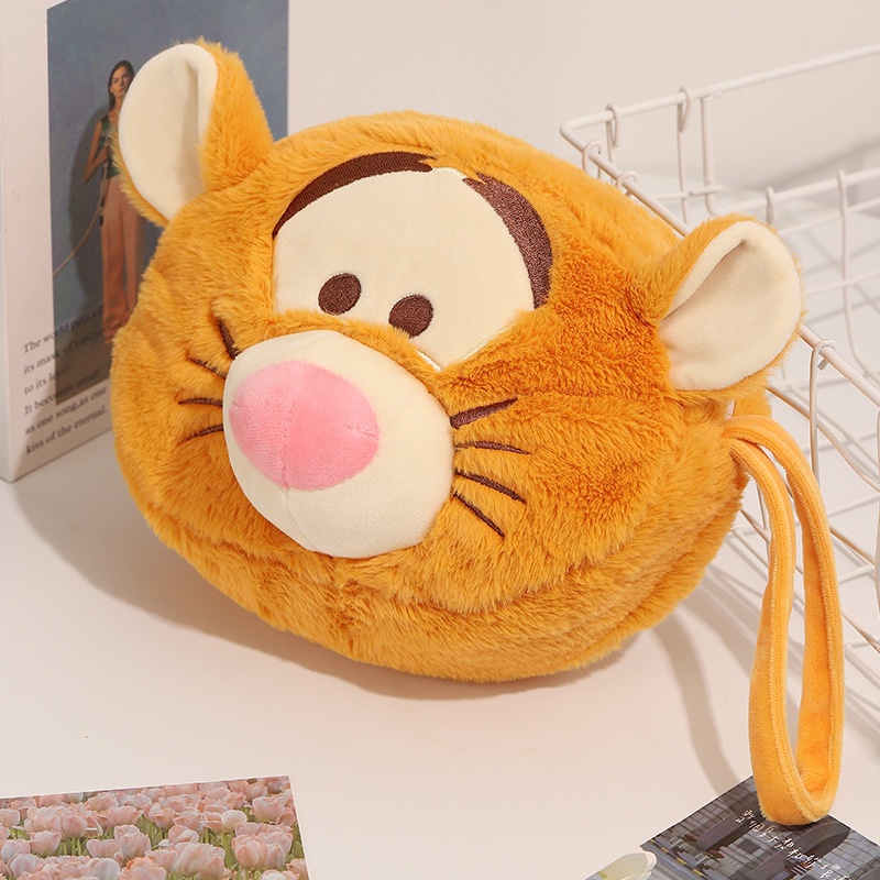 DISNEY Ellen Túi Xách Hai Mặt Hình Gấu Pooh / Hổ Nhồi Bông Đáng Yêu Có Thể Xoay Được