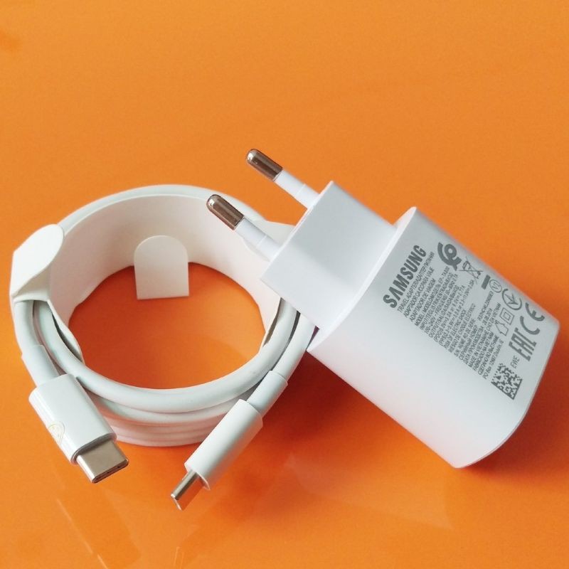 Bộ sạc nhanh 25W cho Samsung Note 10 chân Type C 2 đầu chuẩn PD chính hãng- Bảo hành 12 tháng