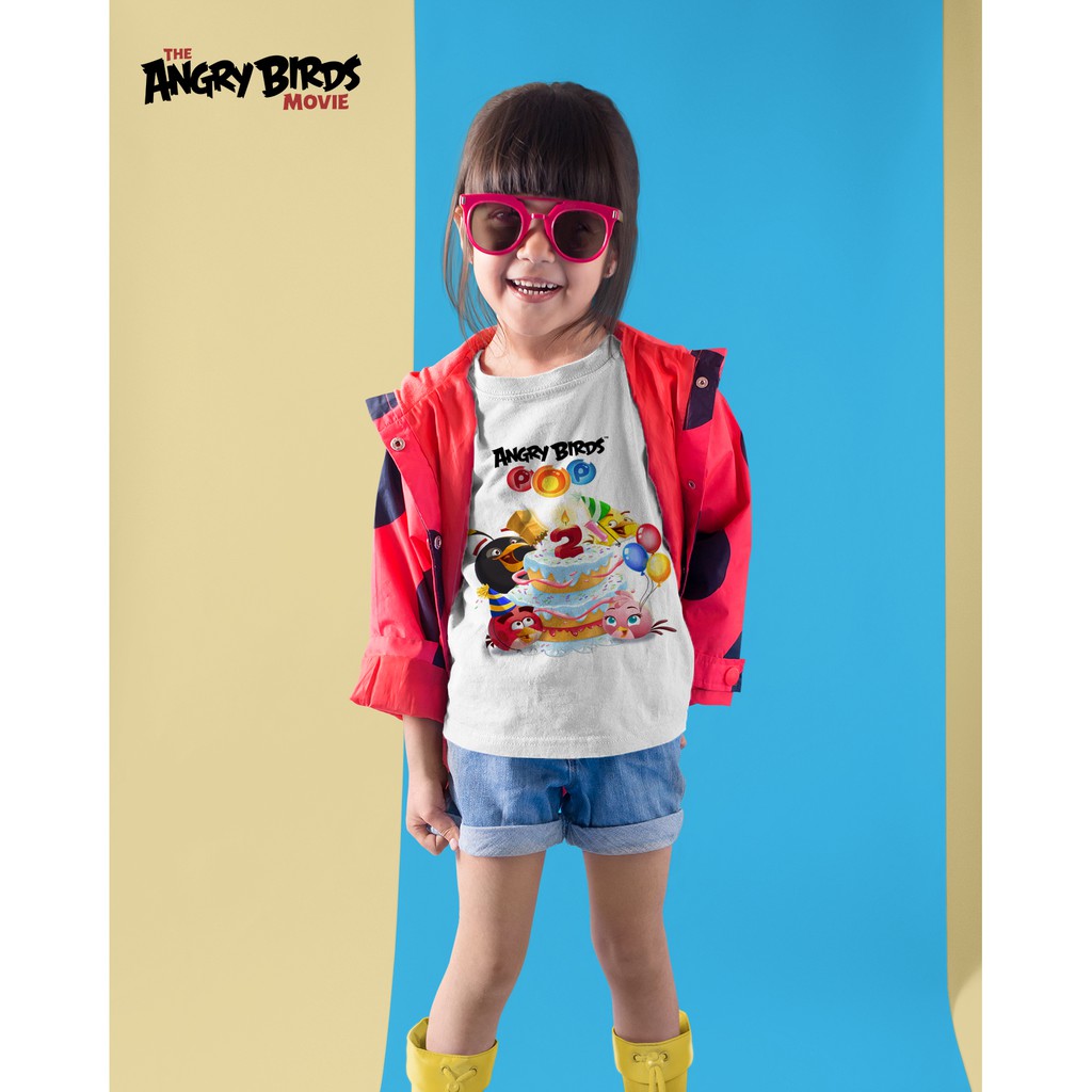 Áo thun Cotton Unisex - Movie - Angry Birds Movie - Logo Angry bird sinh nhật