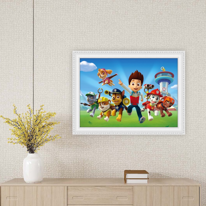 Bộ Tranh Đính Đá Tự Làm Họa Tiết Hoạt Hình Tuần Tra Kích Thước 40X30Cm