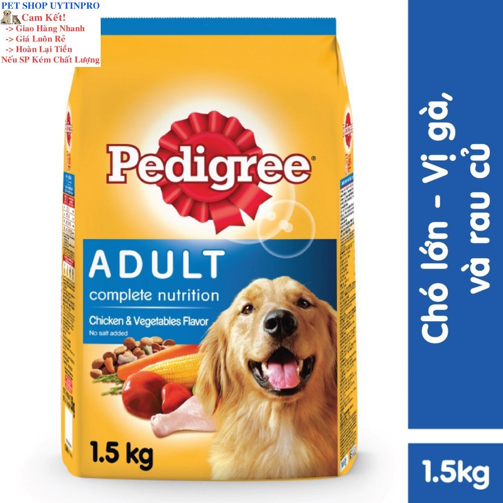 THỨC ĂN PEDIGREE DẠNG HẠT CHO CHÓ LỚN VỊ GÀ VÀ RAU CỦ TÚI 1.5KG