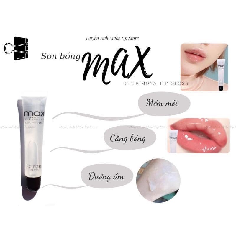 Son bóng Max Makeup CheriMoya Lip Gloss siêu căng bóng