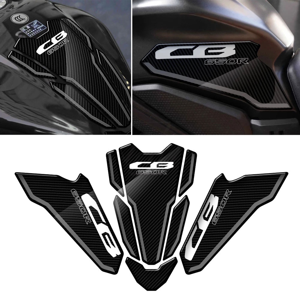 Miếng Dán Đề Can 3D Bằng Sợi Carbon Trang Trí Bình Xăng Xe Mô Tô Honda CB650R 2021 2022