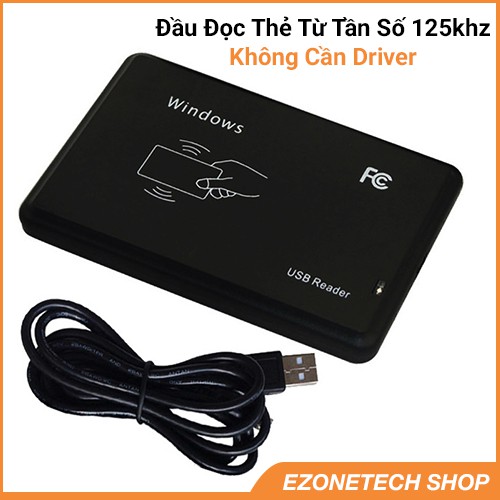 Đầu Đọc Thẻ Từ RFID Tần Số 125khz Không Cần Driver Hiện Thị Dữ Liệu Lên Notepad