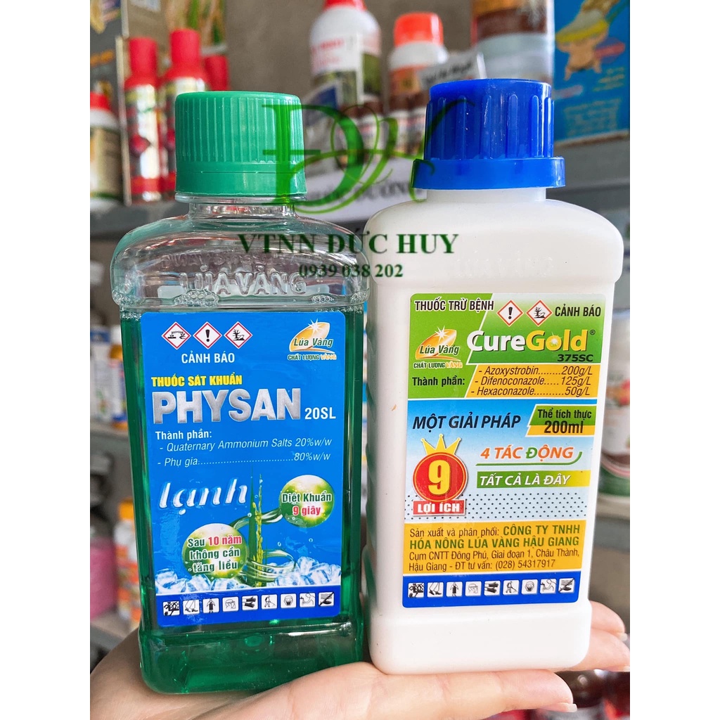 CUREGOLD & PHYSAN (200ml) - Lúa Vàng– GIẢI PHÁP 9 TRONG 1 NẤM BỆNH CHO CÂY TRỒNG