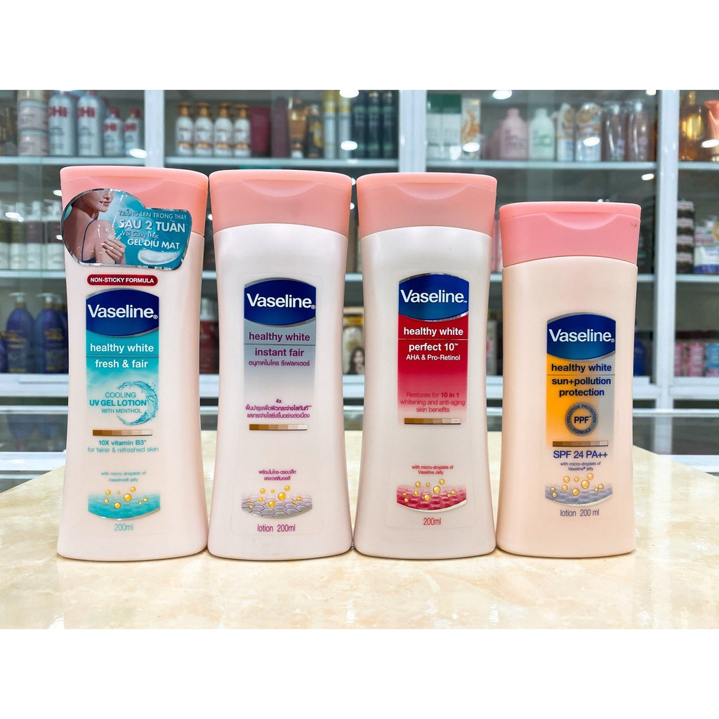 (200ml) Sữa dưỡng thể dưỡng trắng giữ ẩm VASELINE chính hãng công ty