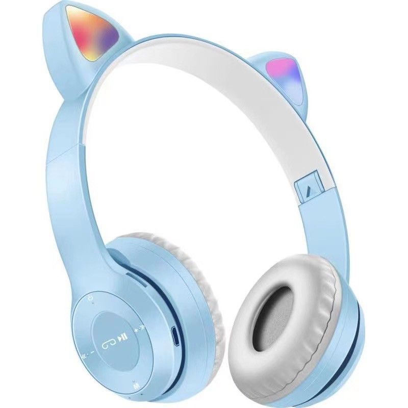 Tai Nghe Mèo Blutooth Headphone dễ thương chống ồn có đèn led siêu cute